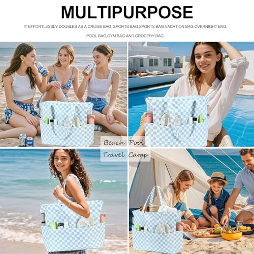 BLUBOON Waterproof Beach Tote Pool Bags for Women Ladies Extra Large Gym Tote Carry On Bag With Wet Compartment for Weekender Travel - Image 3