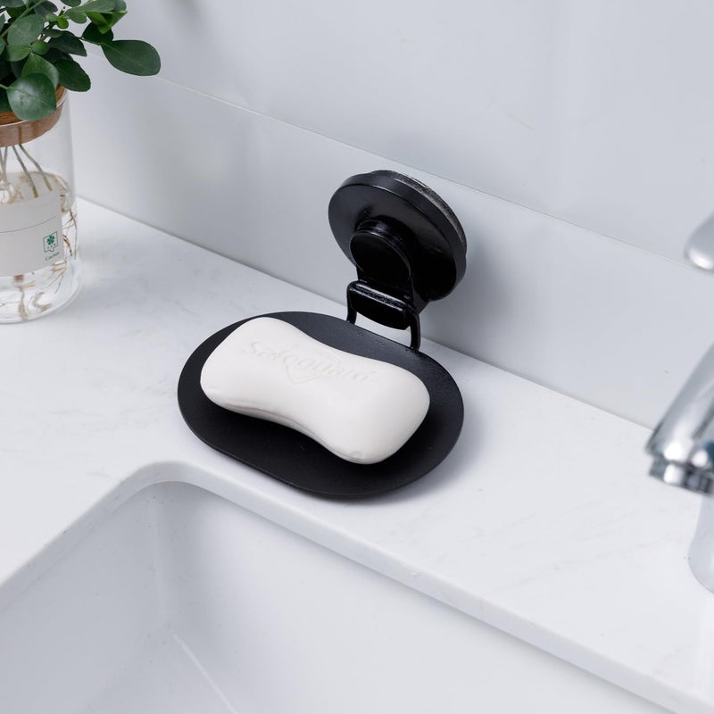 NEVADRILL Suction Soap Holder - Vacuum Suction Soap Dish for Shower - Polished Finish, Drill-Free Installation - Wall-Mounted Soap Caddy for Shower - Wall Soap Holder for Bathroom - Image 1