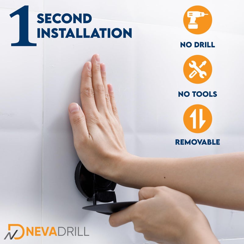 NEVADRILL Suction Soap Holder - Vacuum Suction Soap Dish for Shower - Polished Finish, Drill-Free Installation - Wall-Mounted Soap Caddy for Shower - Wall Soap Holder for Bathroom - Image 4