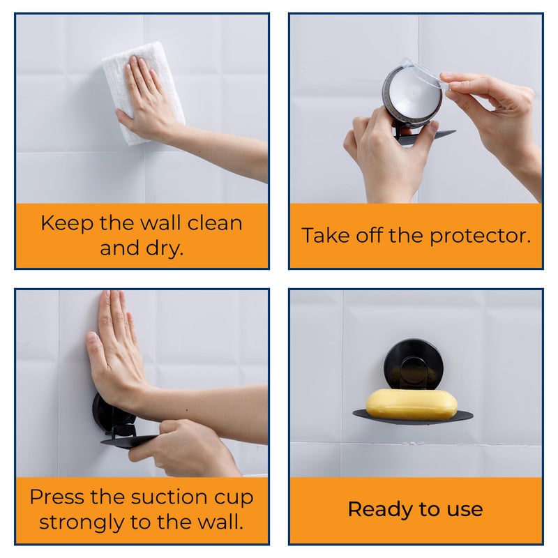 NEVADRILL Suction Soap Holder - Vacuum Suction Soap Dish for Shower - Polished Finish, Drill-Free Installation - Wall-Mounted Soap Caddy for Shower - Wall Soap Holder for Bathroom - Image 5