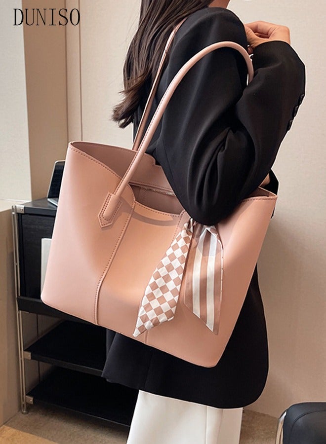DUNISO Women's Shoulder Tote Bag Faux Leather Handbag for Women Large Capacity Messenger Fashionable Travel Shoulder Bag for Ladies Girls College Students  - Image 5