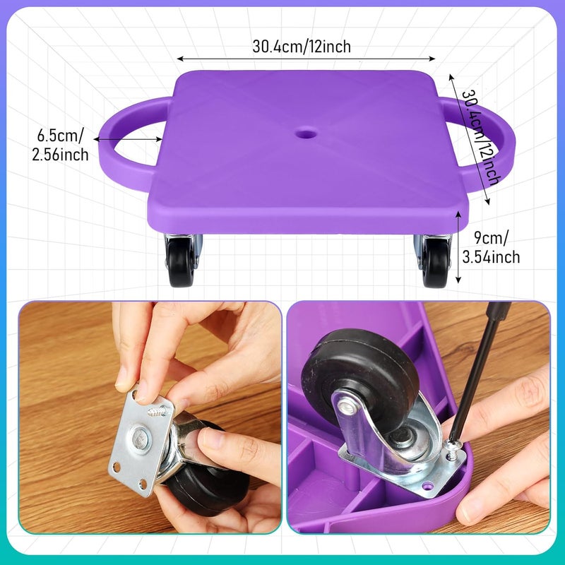 Jerify 4 قطع لوح سكوتر رياضي بالجملة مع مقابض وعجلات بلاستيكية سكوتر مسطح للأطفال أنشطة داخلية وخارجية معدات اللعب ملونة - Image 3