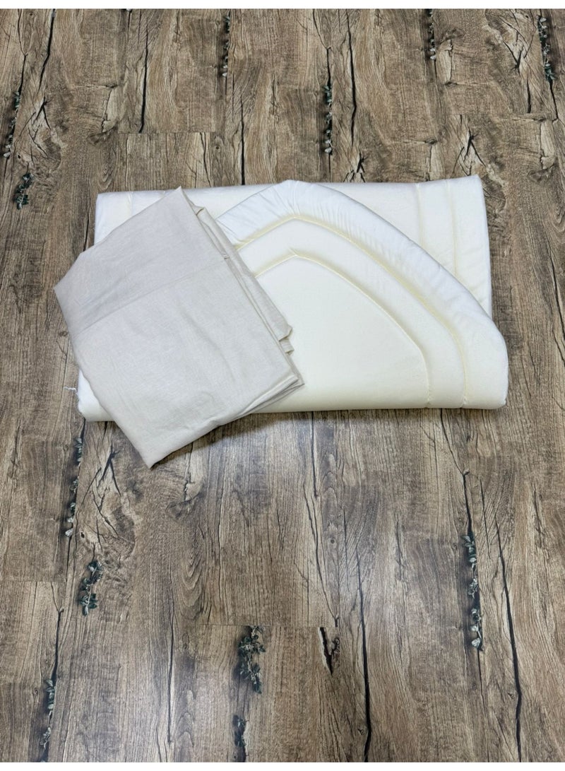 Ramadan Gifting Package Padded prayer rug set with open prayer sheet, plain rose fabric, unstitched, wrap