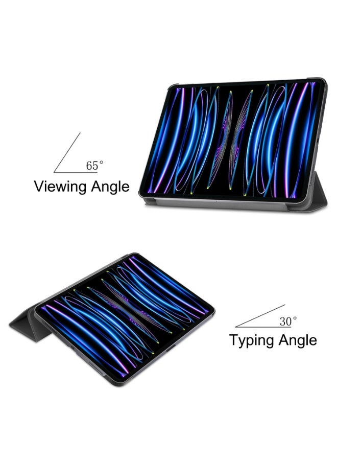 هواوي Matepad 10.4 بوصة ( 2022 ) حالة الهاتف المحمول ، استيقظ تلقائي / النوم ، والشعور بالراحة الجلد ، رقيقة جدا ثلاثة أضعاف قوس الغطاء الواقي ، لينة تبو الغطاء الخلفي ، أسود - Image 5