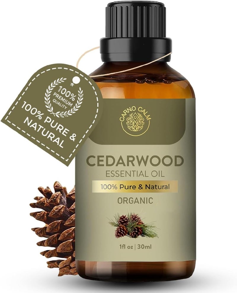 Organic Cedarwood Essential Oil |USDA Certified | Pure & Natural | for Hair Skin Focus Wood | Woody and Earthy Aroma for Clarity | Diffuser Fragrance Oil Soaps Candles | 30ml | 100% pure cedarwood oil with woody, earthy aroma — for diffuser, hair, skin and DIY uses. - Image 2