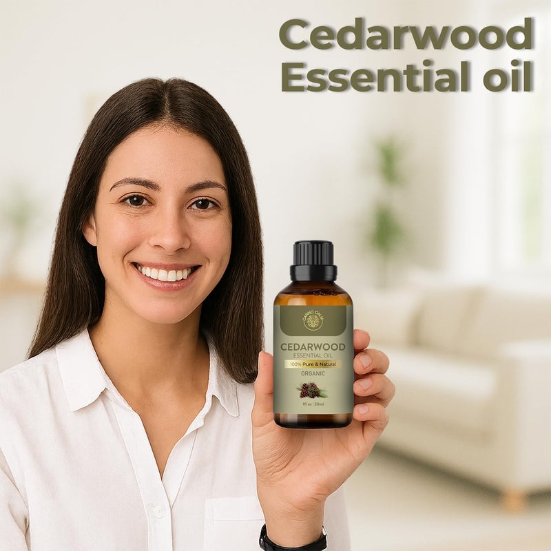 Organic Cedarwood Essential Oil |USDA Certified | Pure & Natural | for Hair Skin Focus Wood | Woody and Earthy Aroma for Clarity | Diffuser Fragrance Oil Soaps Candles | 30ml | 100% pure cedarwood oil with woody, earthy aroma — for diffuser, hair, skin and DIY uses. - Image 4