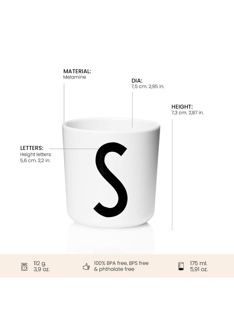 Design letters Design Letters Melamine Sippy cups for Baby 7 Oz A-Z | Kids Cups Designed in Denmark Reusable Cup for Baby 6+ Month|Learning Cup BPA/BPS Free | Children Drinking Cup Dishwasher Safe, Toddler Cup White  - Image 2