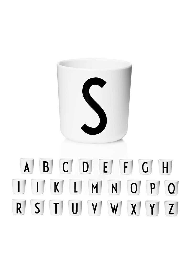 Design letters Design Letters Melamine Sippy cups for Baby 7 Oz A-Z | Kids Cups Designed in Denmark Reusable Cup for Baby 6+ Month|Learning Cup BPA/BPS Free | Children Drinking Cup Dishwasher Safe, Toddler Cup White  - Image 1