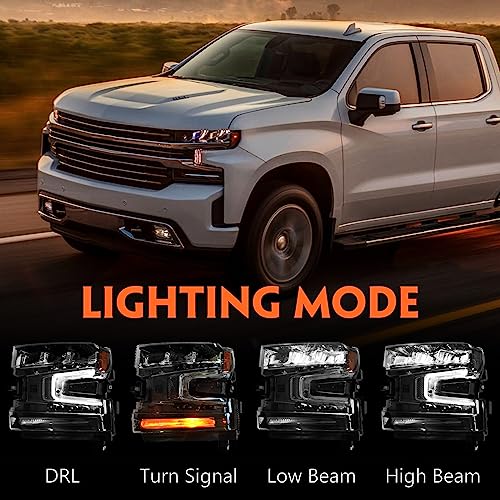 VLINCAR Full LED Headlight Assembly for Chevy Silverado 1500 2019 2020 2021 2022 Pickup Truck LT/LT Trail Boss/LTZ 1500 Head Light Lamp Left Driver Side 84621850 GM2502497(Not for Halogen Model) - Image 3