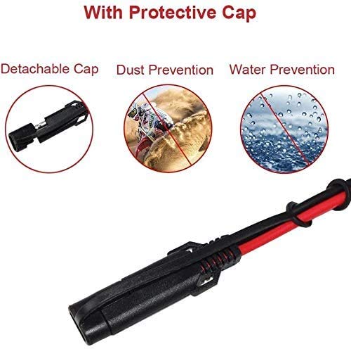 SPARKING 2FT Motorcycle Battery Charger Cord - SAE to O Ring Terminal Quick Disconnect Assembly Extension Cable, SAE 2Pin Wire Harness Reverse Polarity Adapter Port Accessory, 10A Fuse (3PACK-2FT) - Image 5