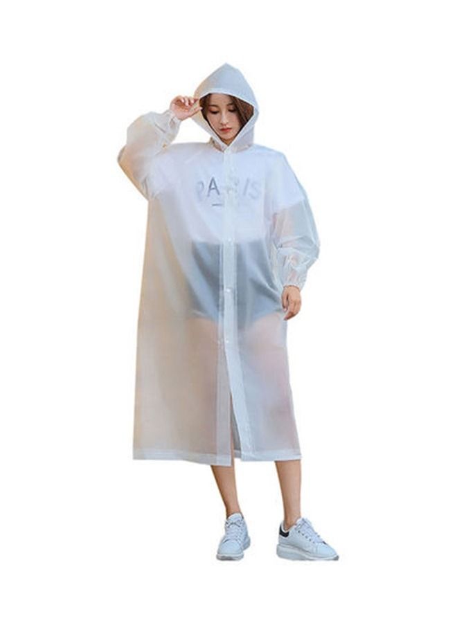 Unisex Outdoor Travel Waterproof Hooded Drawstring Raincoat Jacket Rainwear - Image 1