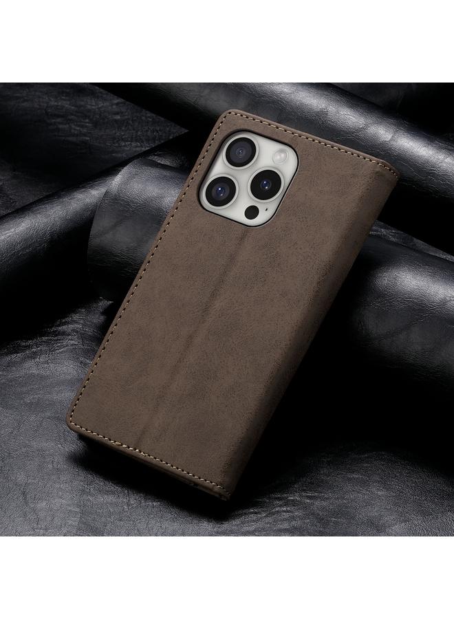 S-TOP Case For iPhone 16 Pro Business Solid Color Magnetic RFID Leather Phone Case - Image 2