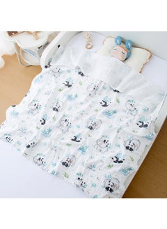 Newborn Cotton Muslin Bath Towel 6-layer Swaddle Blanket Panda elephant