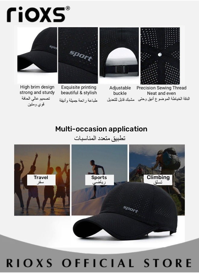 RIOXS - Sport Sun Visor Hats,3 Pcs Sunshade Hat For Men And Women,Adjustable Empty Top Baseball Cap,Unisex Cotton Ball Caps,Breathable Outdoor Cap For Running Jogging Golf Tennis Leisure Tourism - Image 1
