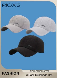 RIOXS Sport Sun Visor Hats,3 Pcs Sunshade Hat For Men And Women,Adjustable Empty Top Baseball Cap,Unisex Cotton Ball Caps,Breathable Outdoor Cap For Running Jogging Golf Tennis Leisure Tourism  - Image 1
