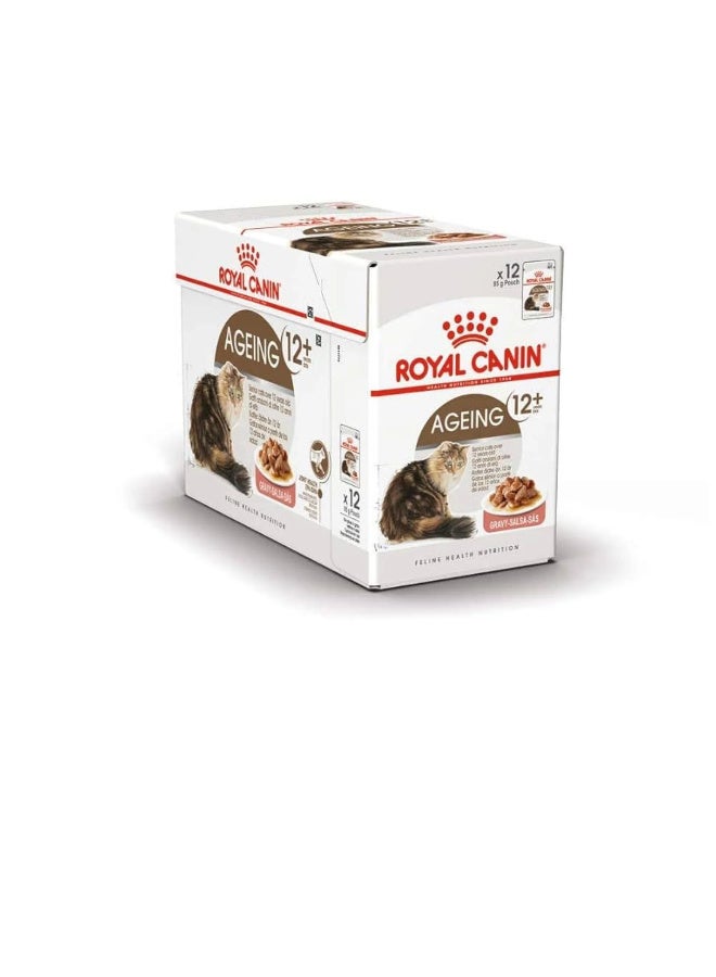 رويال كانين Royal Canin Ageing Support Wet Food Slices in Gravy for Senior Cats (12+ Years), 12x85g - Image 1