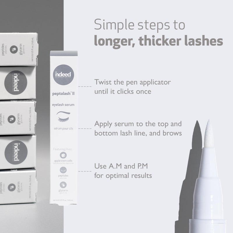 Indeed Laboratories Peptalash II | Prostaglandin-Free Lash Serum for Longer & Thicker Lashes | with Nourishing Peptides & Apple Stem Cells for Brow & Eyelash Growth | Eye Care, (0.6 mL) - Image 5