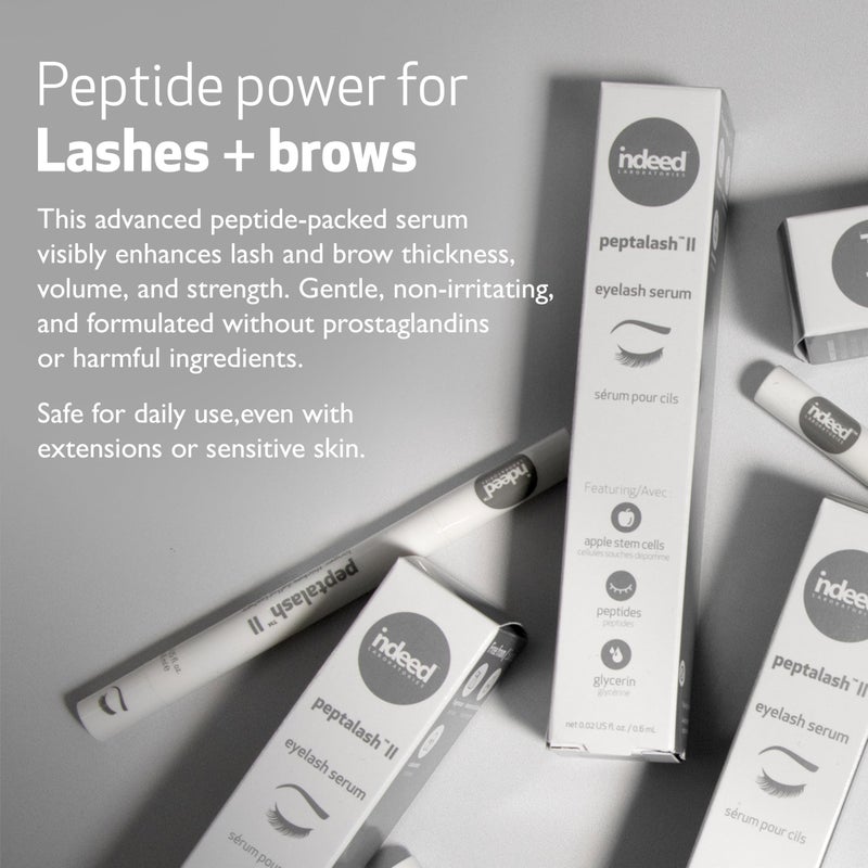 Indeed Laboratories Peptalash II | Prostaglandin-Free Lash Serum for Longer & Thicker Lashes | with Nourishing Peptides & Apple Stem Cells for Brow & Eyelash Growth | Eye Care, (0.6 mL) - Image 3
