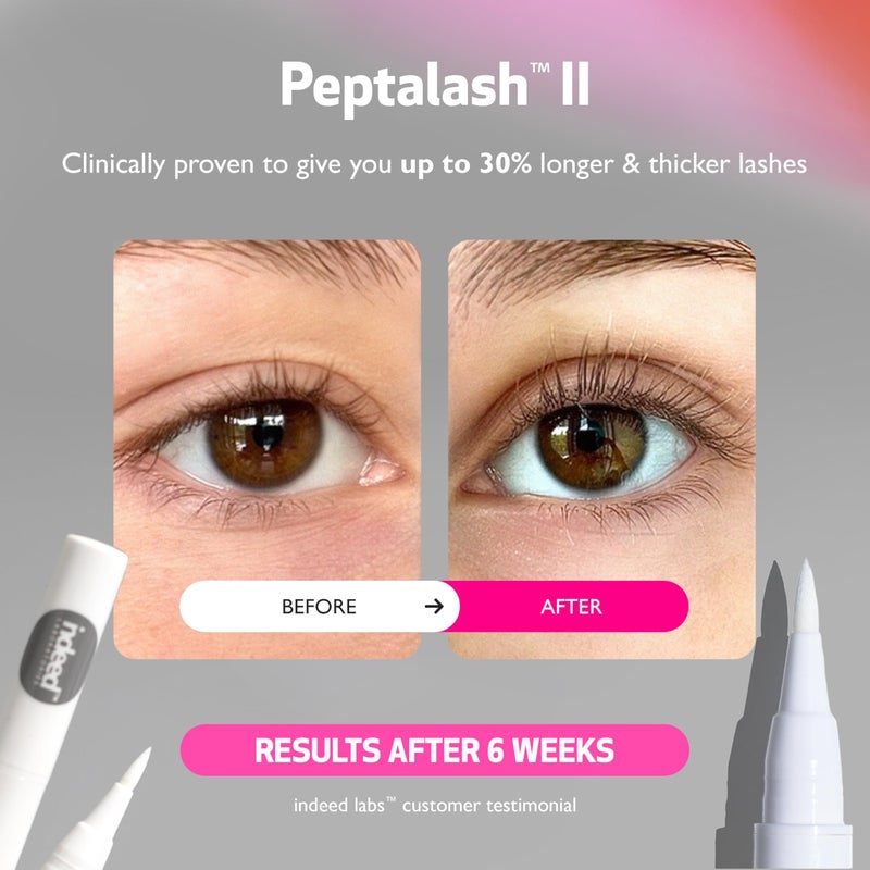 Indeed Laboratories Peptalash II | Prostaglandin-Free Lash Serum for Longer & Thicker Lashes | with Nourishing Peptides & Apple Stem Cells for Brow & Eyelash Growth | Eye Care, (0.6 mL) - Image 2