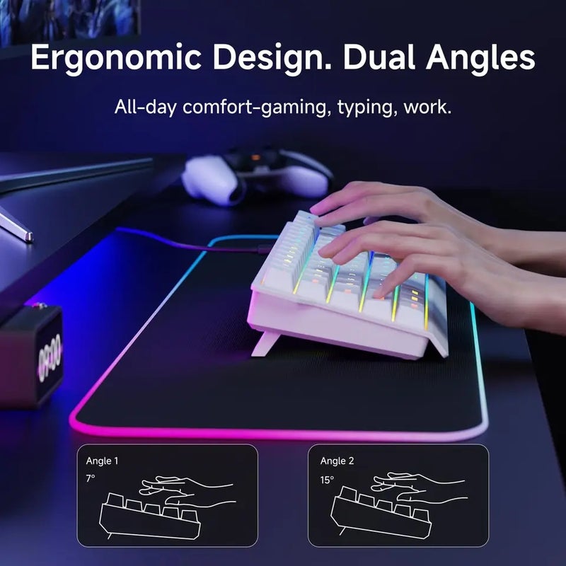 Eweadn F61 Wireless Mechanical Gaming Keyboard Combo, Silent, Ergonomic, for Gaming Office - Image 5