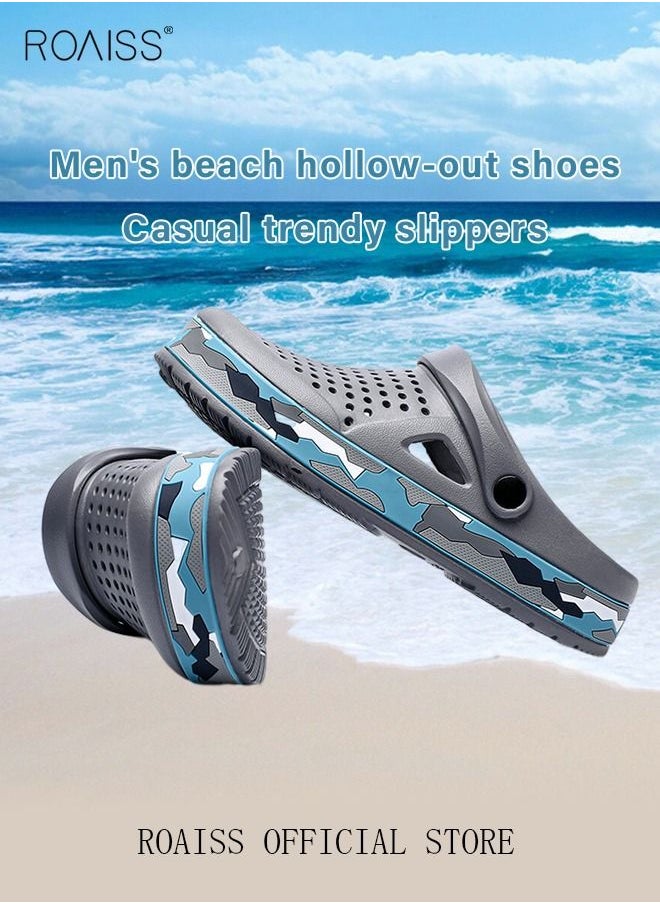 roaiss Men Breathable Sandals Anti-Slip Water Shoes Outdoor Beach Shower Slippers Summer Sandals Men's Outdoor Clogged Shoes  - Image 2