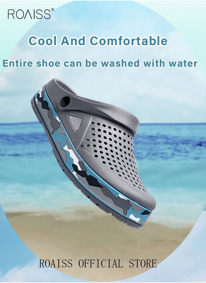roaiss Men Breathable Sandals Anti-Slip Water Shoes Outdoor Beach Shower Slippers Summer Sandals Men's Outdoor Clogged Shoes  - Image 3