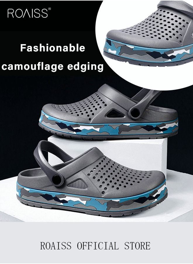 roaiss Men Breathable Sandals Anti-Slip Water Shoes Outdoor Beach Shower Slippers Summer Sandals Men's Outdoor Clogged Shoes  - Image 4