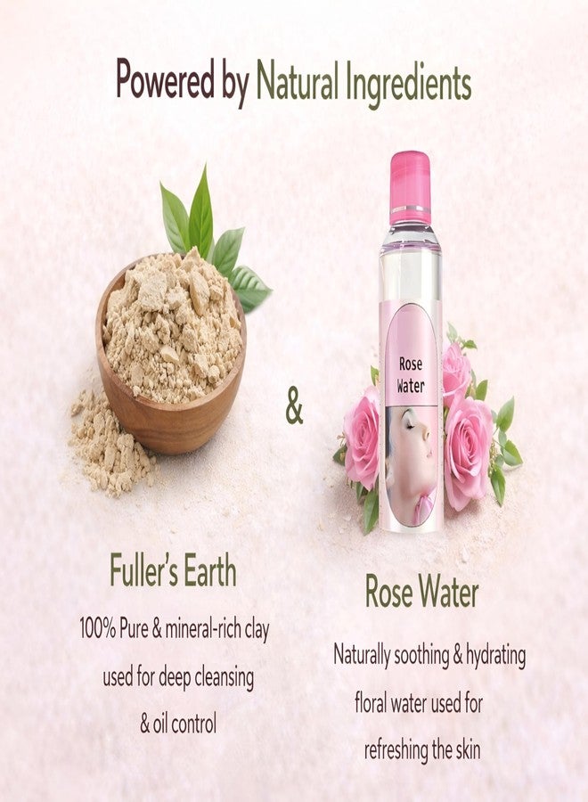 Aasakt Natural Multani Mitti Powder with Rose Water and Brush, Deep Cleansing Face Mask Kit, Fuller's Earth Clay for Oil Control and Acne - Image 3