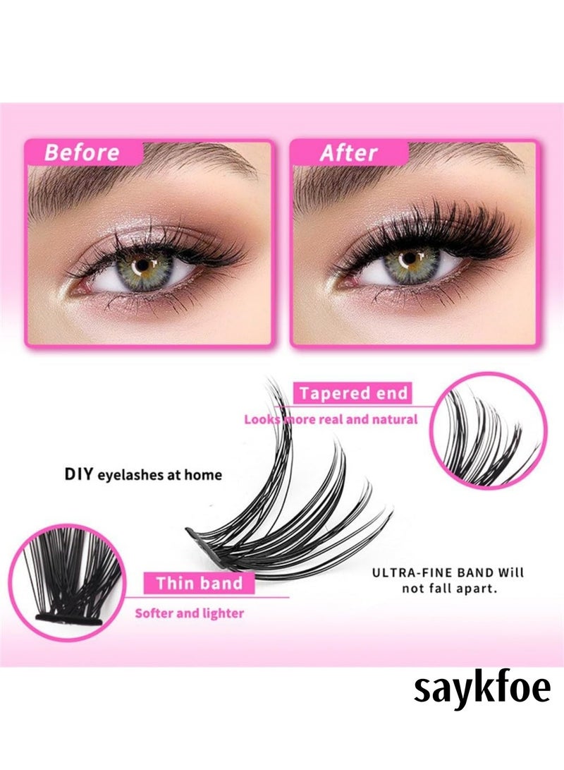 سايكفو طقم رموش اصطناعية مكون من 640 قطعة، طقم رموش D Curl، طقم رموش 30D و40D و50D، طقم رموش اصطناعية مكون من 9-16 مم، مع لاصق وختم وملقط رموش (طقم رموش 30D + 40D + 50D). - Image 2
