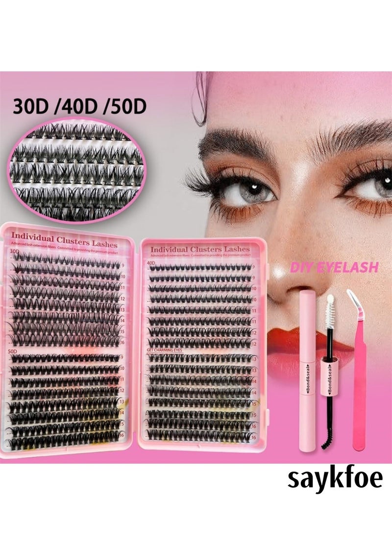 سايكفو طقم رموش اصطناعية مكون من 640 قطعة، طقم رموش D Curl، طقم رموش 30D و40D و50D، طقم رموش اصطناعية مكون من 9-16 مم، مع لاصق وختم وملقط رموش (طقم رموش 30D + 40D + 50D). - Image 5