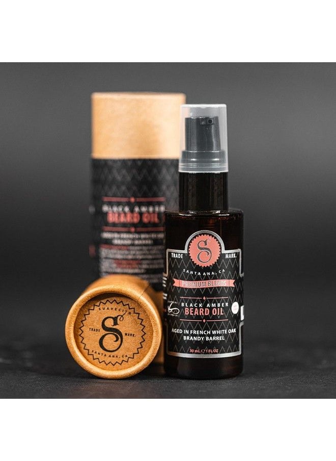 SUAVECITO Premium Blends Beard Oil Leavein Beard Conditioner For Softening Hair Hydrating Skin Eliminating Beard Dandruff Healthy Beard Growth Black Amber Fragrance 1 Oz  - Image 3