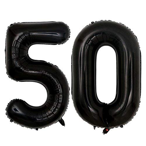SCORPIO 40inch Jumbo Black 50 Number Balloons for Birthday Party Decorations 50th Year Old Party Supplies - Image 2