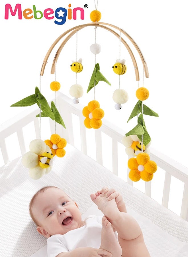 MEBEGIN Baby Crib Mobile with Biteable Cotton Pendants, Universal Crib Attachment, Multifunctional Adorable Crib Hanging Toys, No Fluorescence, No Odor, Ideal Nursery Toy for Babies, 23.3*41cm  - Image 1