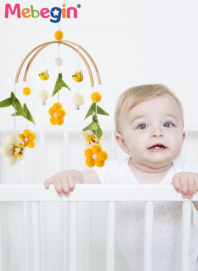 MEBEGIN Baby Crib Mobile with Biteable Cotton Pendants, Universal Crib Attachment, Multifunctional Adorable Crib Hanging Toys, No Fluorescence, No Odor, Ideal Nursery Toy for Babies, 23.3*41cm  - Image 3