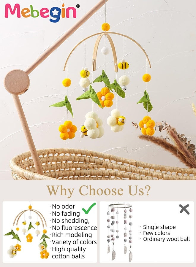 MEBEGIN Baby Crib Mobile with Biteable Cotton Pendants, Universal Crib Attachment, Multifunctional Adorable Crib Hanging Toys, No Fluorescence, No Odor, Ideal Nursery Toy for Babies, 23.3*41cm  - Image 4