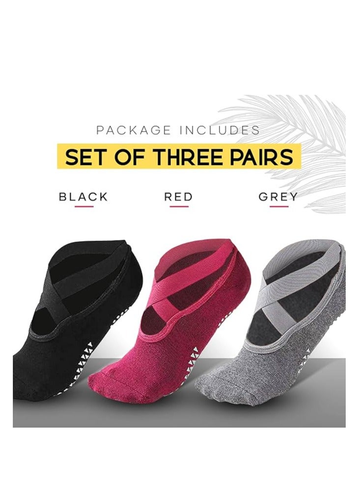 Cool Baby Style Yoga Socks for Women Non-Slip Anti-slip Grips with Straps Pilates Ballet Dance Socks - Image 2