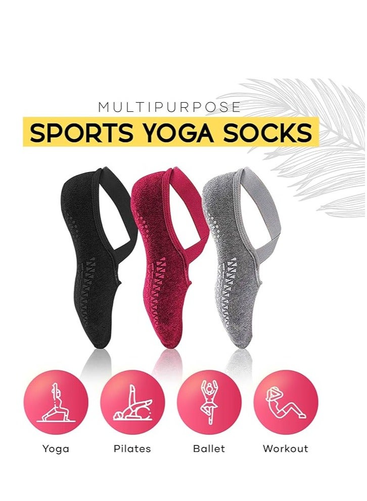 Cool Baby Style Yoga Socks for Women Non-Slip Anti-slip Grips with Straps Pilates Ballet Dance Socks - Image 3