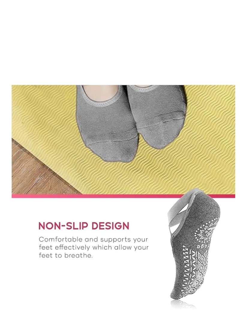 Cool Baby Style Yoga Socks for Women Non-Slip Anti-slip Grips with Straps Pilates Ballet Dance Socks - Image 5