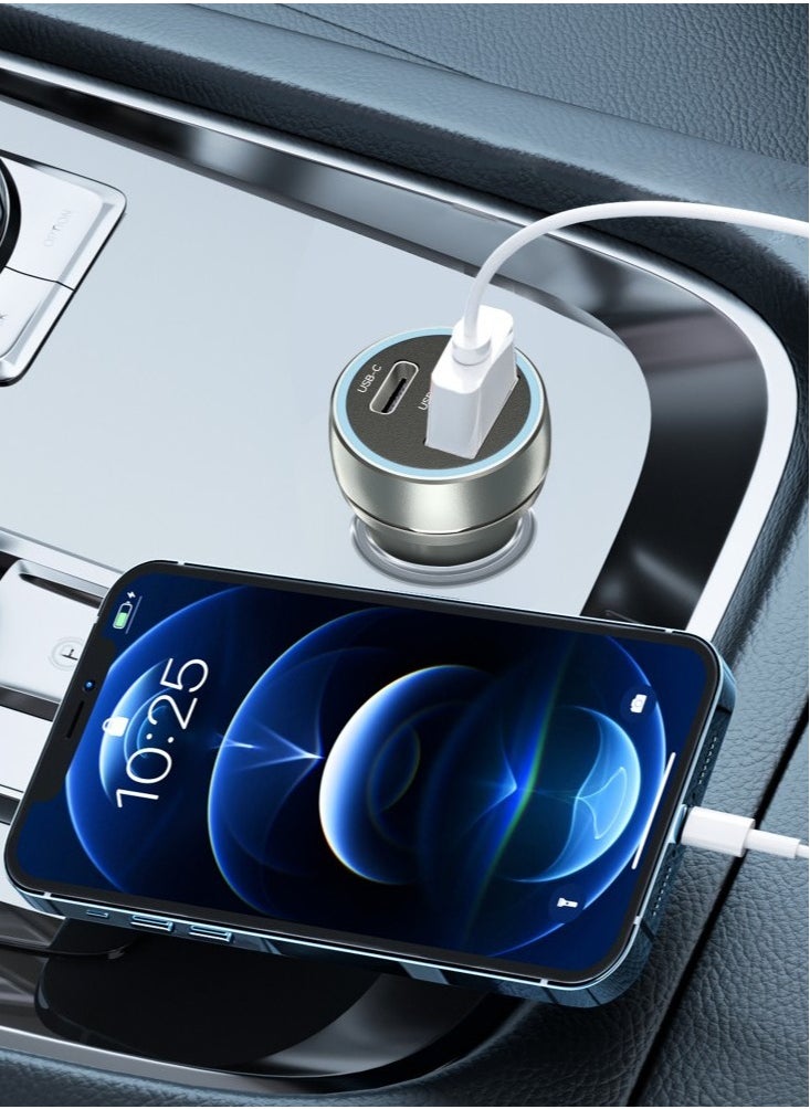 Generic Car Socket Charger ES-CC29 – 30W USB QC3.0  PD Car Charger with Lightning PD Cable, Silver  - Image 5