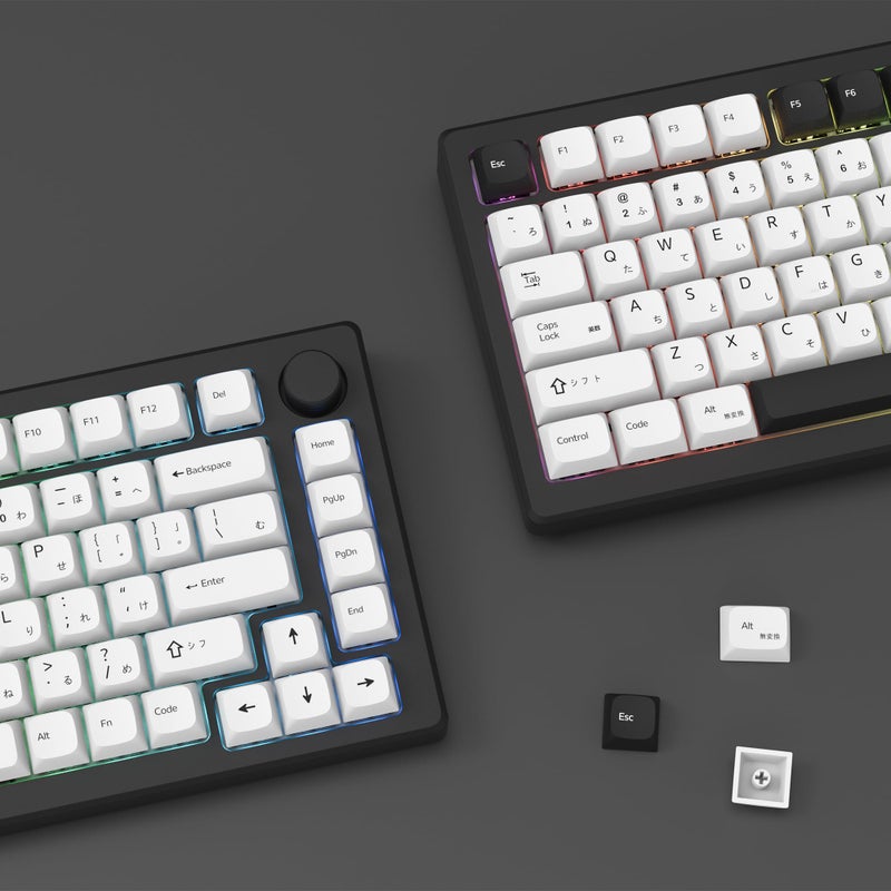 GMKWTL XDA White Keycaps, XVX Japanese PBT Keycap Sets, Bow Key caps 75 Percent Dye-Sublimation Keyboard Keycaps for 61/64/68/84/87/100/104/108 Cherry MX Mechanical Keyboard - Image 5
