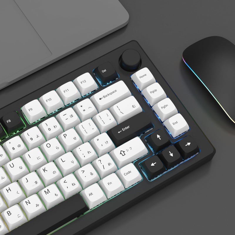 GMKWTL XDA White Keycaps, XVX Japanese PBT Keycap Sets, Bow Key caps 75 Percent Dye-Sublimation Keyboard Keycaps for 61/64/68/84/87/100/104/108 Cherry MX Mechanical Keyboard - Image 3