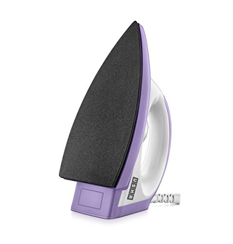 USHA Armor 1100 watts Dry Iron with Shock Proof Plastic Body | Single Coat Black Non Stick Soleplate for Longer Durability|Overheat Safety Shutoff |180° Swivel Cord | 2 Years Warranty|(Purple & White) - Image 2