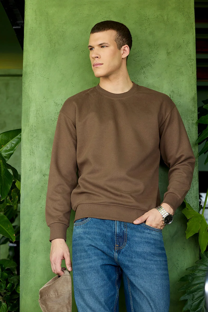 SNITCH Solid Relaxed Fit Sweatshirt