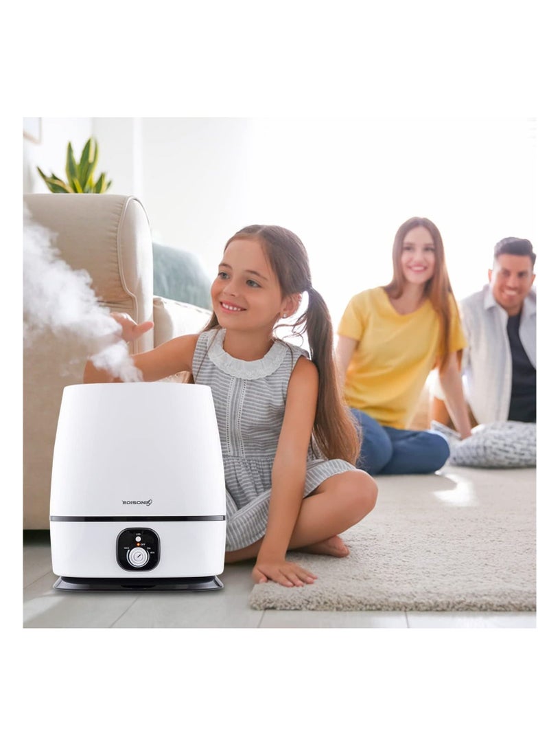 Humidifier for Bedroom 6L, Cool Mist Humidifier with Fragrance Oil Diffuser, Super Quiet 35db Humidifiers, Filterless Humidifier ideal for Babies & Kids, Lasts 50 Hours