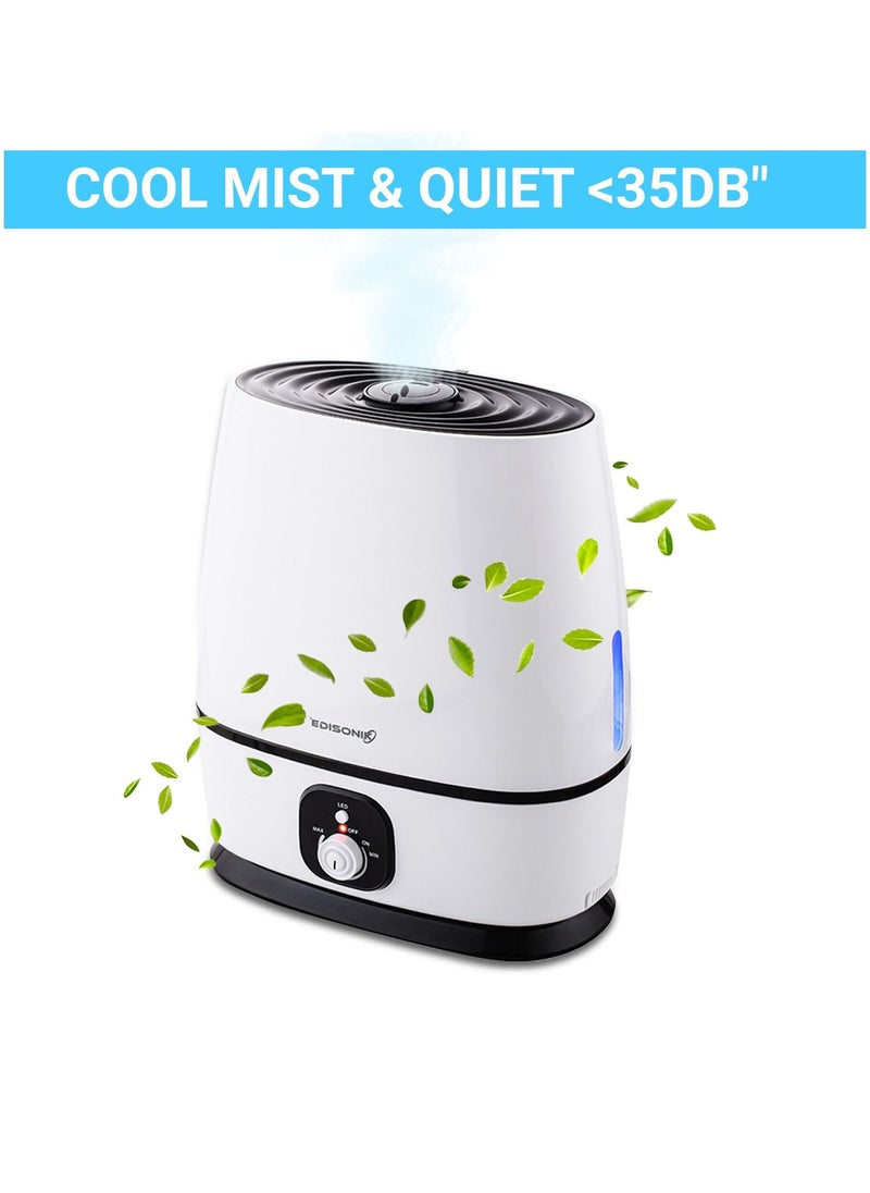 Humidifier for Bedroom 6L, Cool Mist Humidifier with Fragrance Oil Diffuser, Super Quiet 35db Humidifiers, Filterless Humidifier ideal for Babies & Kids, Lasts 50 Hours