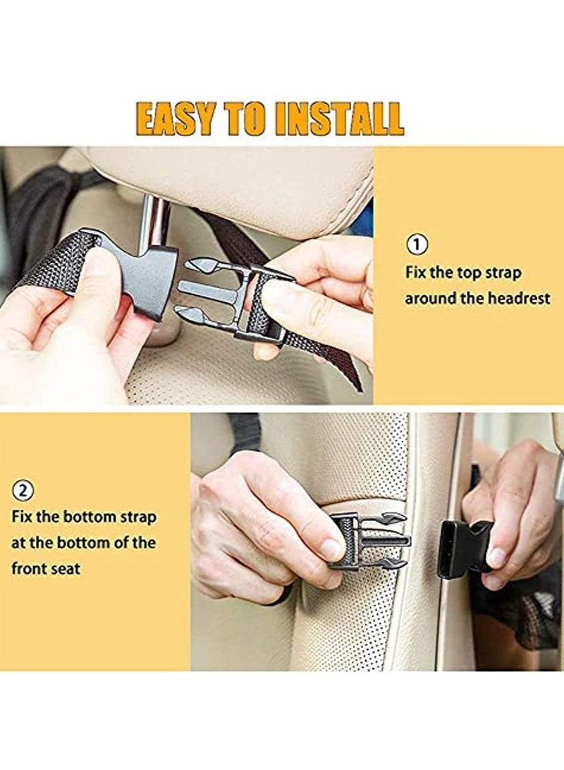 Car Backseat Organizer Car Backseat Organizer for Kids Kick Mats Travel Accessories Waterproof Durable with 10" Tablet Holder 9 Storage Pockets for Toys Drinks Books (2 Pack) - Image 5