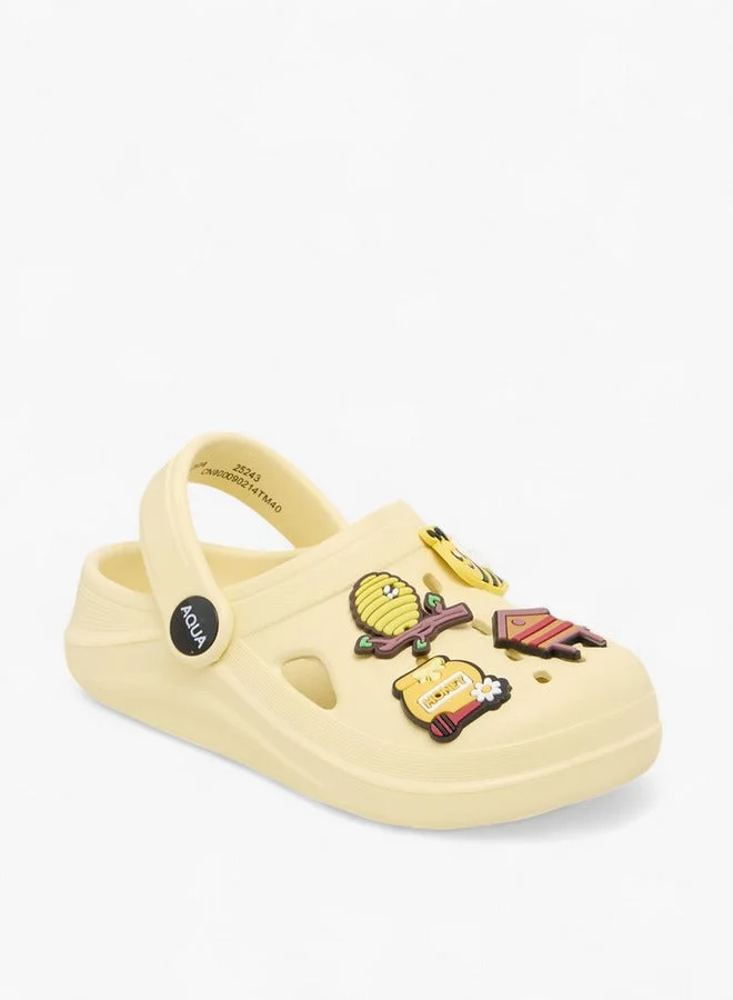 Aqua Girls Jibbitz Accent Clogs with Backstrap