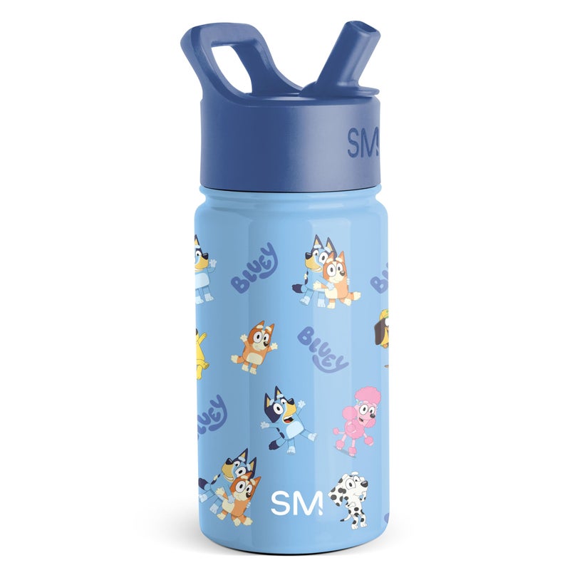 Simple Modern Bluey Kids Water Bottle with Straw Lid 14oz Insulated Stainless Steel Kids Tumbler Spill Proof Toddler Cup for School Girls Boys Summit Bluetastic Day - Image 2
