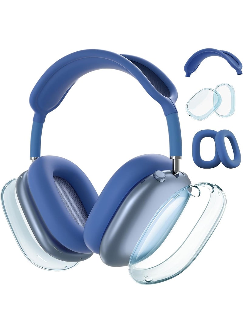 AROAQ - Clear Soft TPU Airpod Max Ear Cover, Silicone Cases Suitable for Apple AirPods Max 3-in-1 Headphones Anti-Scratch Ear Cups Cover Headband Cover and Ear Pad Protector Case Skin Accessories - Image 1