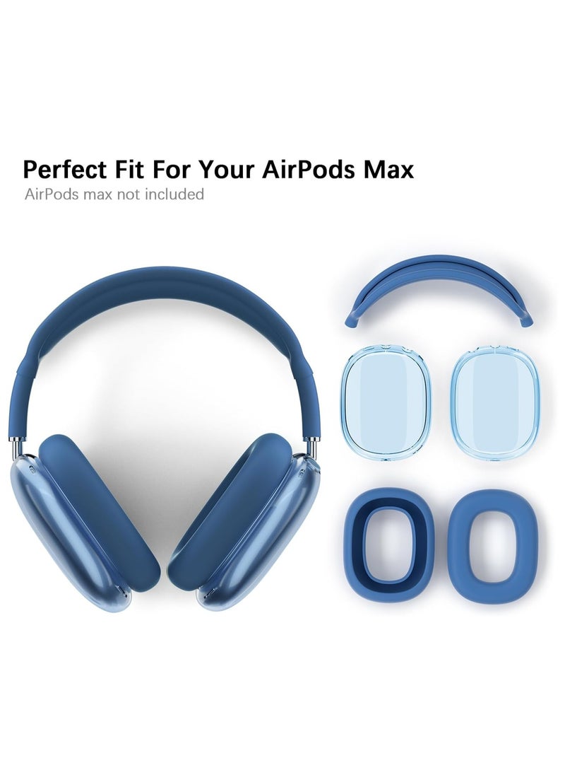 AROAQ - Clear Soft TPU Airpod Max Ear Cover, Silicone Cases Suitable for Apple AirPods Max 3-in-1 Headphones Anti-Scratch Ear Cups Cover Headband Cover and Ear Pad Protector Case Skin Accessories - Image 1